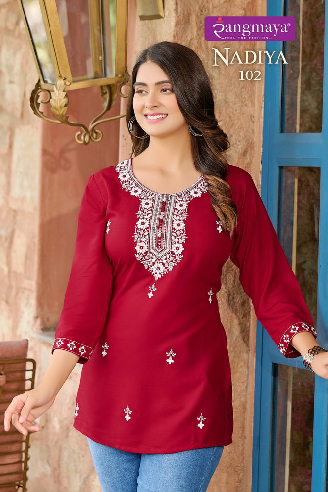 Nadiya By Rangmaya Embroidery Fancy Western Ladies Tops Manufacturers
